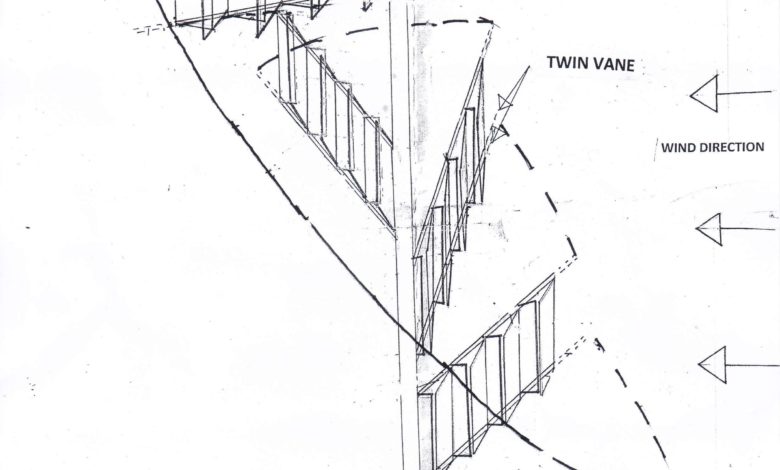 Vertical Axis Wind Turbine of Twin Vanes