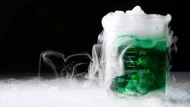 Have you seen putting dry ice to water make huge smoke?